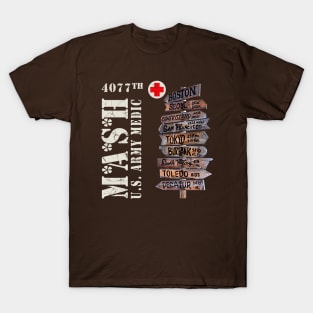 MASH 4077th City Sign T-Shirt